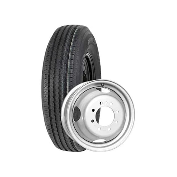 Taskmaster TSKB-23580R160E-N-60865SD477-V ST235-80R16 LRE Rambler Trailer Assembly Silver Dual Steel Wheel - 16 x 6 & 8 x 6.5 in., 3520-LCC