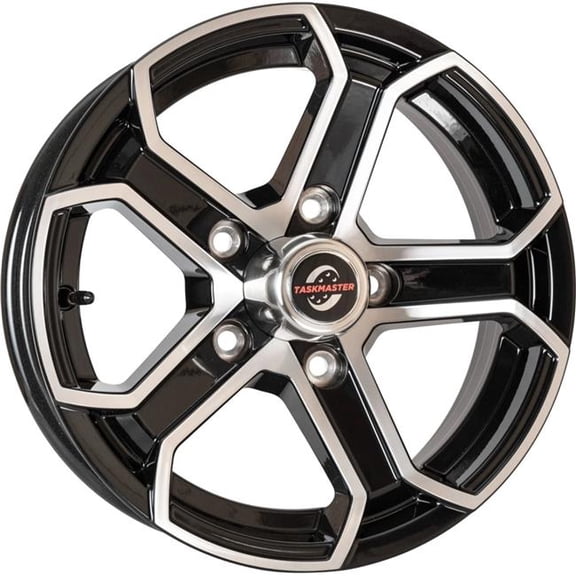 Taskmaster TSKWA-15050550-BMFS-16024-5SP Black Machined Face Wheel - 15 x 5 & 5 x 5 in., 5-Spoke, 3.19CB, 2160LCC