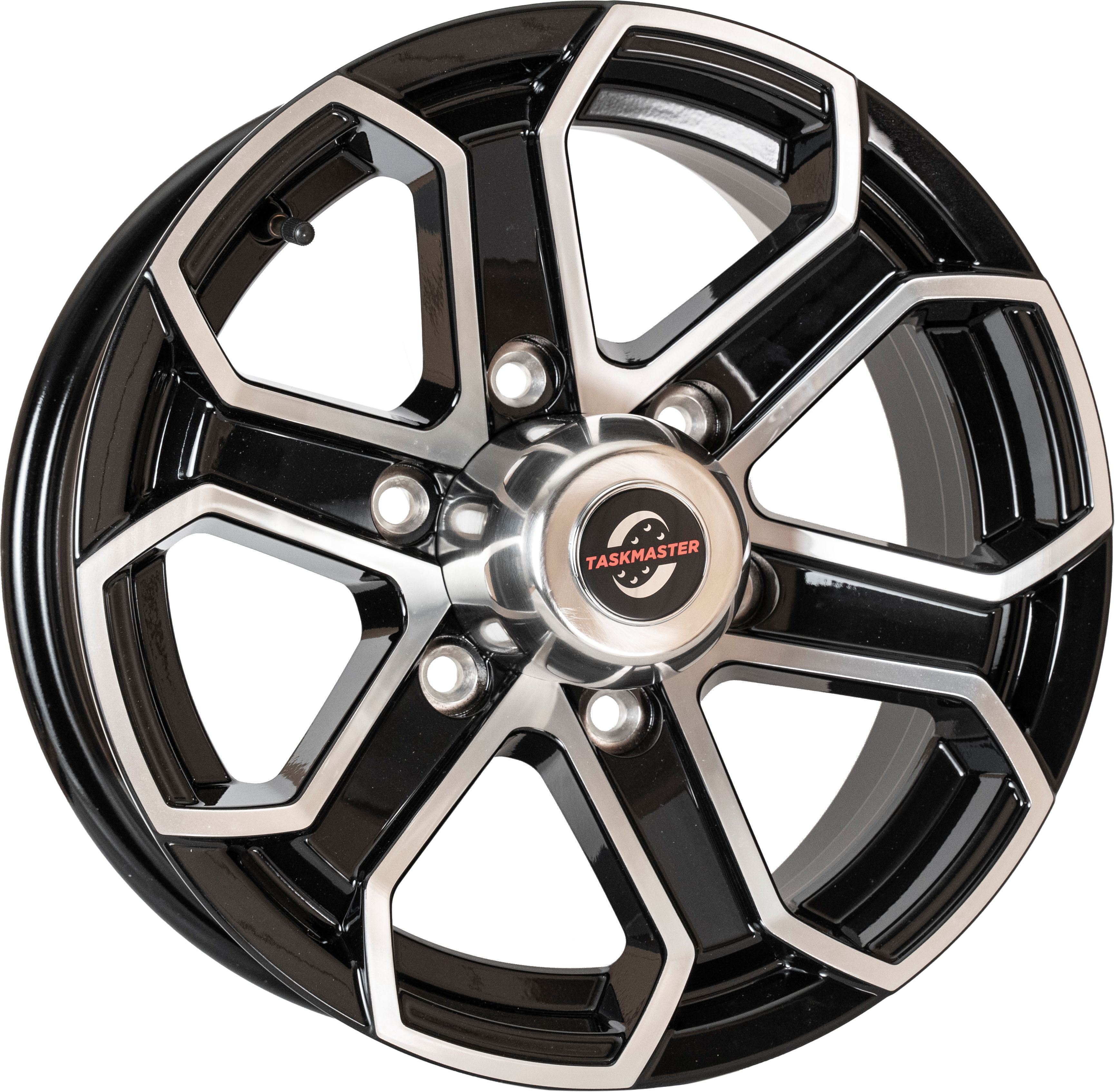 Taskmaster Trinity 6 Spoke Aluminum Trailer Wheel Rim 15x6 6x5.5 Black ...