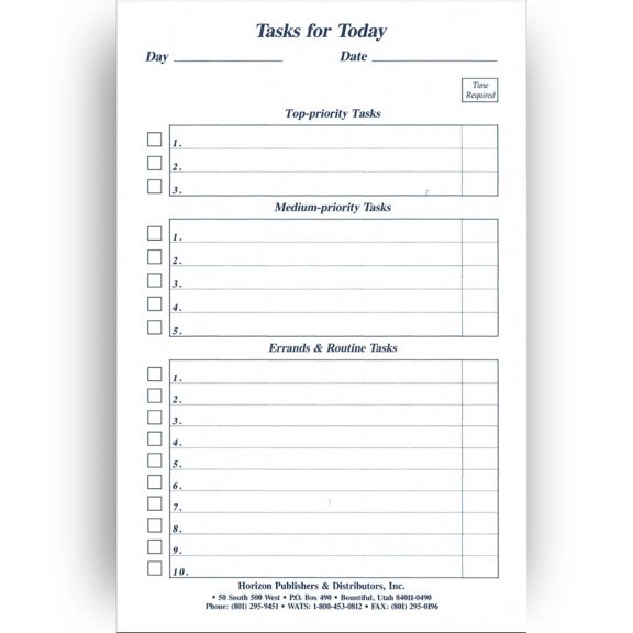 Tasks for Today