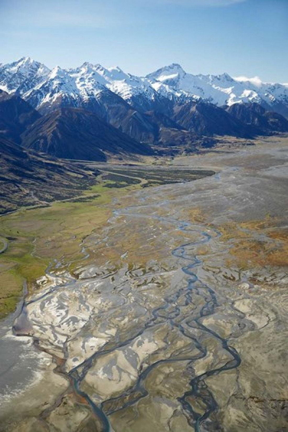 Tasman River and Ben Ohau Range near Mt Cook South Canterbury South Island New Zealand Canvas Art - David Wall DanitaDelimont (23 x 34)