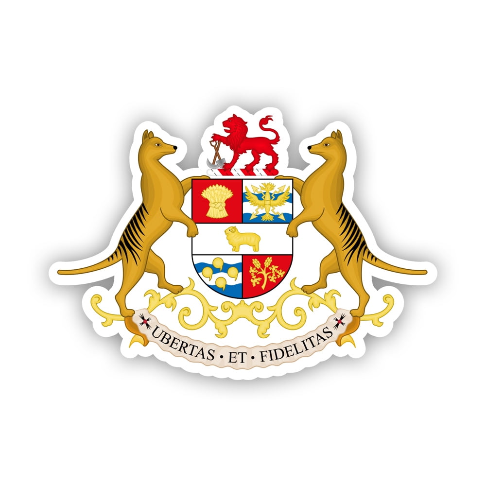 Tasmania Coat of Arms Sticker Decal - Self Adhesive Vinyl ...