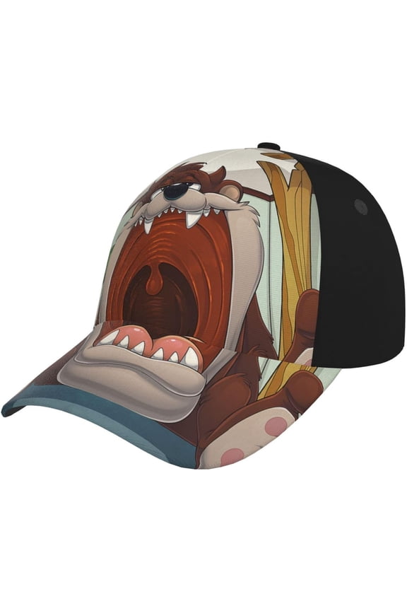 Tasmanian Cartoon Devil Taz Anime Baseball Cap Adjustable Snapback Hat Cool Dad Hat for Men Women Teens Best Gift Black