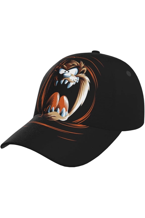 Tasmanian Cartoon Devil Taz Anime Baseball Cap Anime Hats Adjustable Snapback Caps Cool Dad Hat for Men Women Teens Best Gift Black