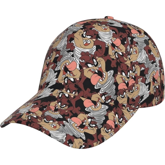 Tasmanian Cartoon Devil Taz Anime Baseball Cap Anime Hats Adjustable Snapback Caps Cool Dad Hat for Men Women Teens Best Gift Black