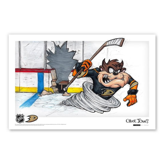 Tasmanian Devil Anaheim Ducks 11" x 17" Looney Tunes Poster Print
