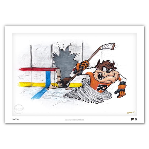 Tasmanian Devil Philadelphia Flyers 14" x 20" Looney Tunes Fine Art Print - Limited Edition