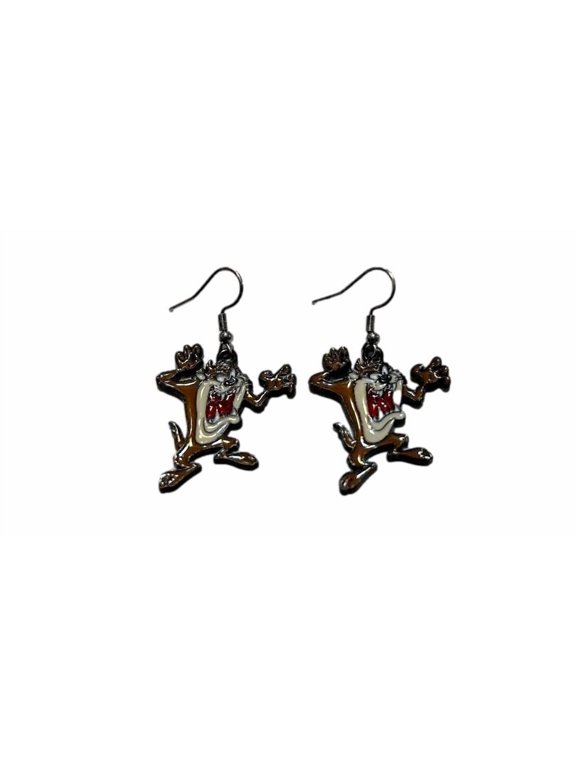 Tasmanian Devil TAZ Enamel Metal French Wire Earrings