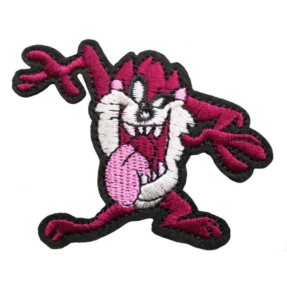 Tasmanian Devil Taz With Tongue Out 2 Inches Tall Embroidered Iron On Patch