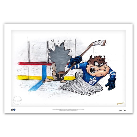 Tasmanian Devil Toronto Maple Leafs 24" x 36" Looney Tunes Fine Art Print - Limited Edition