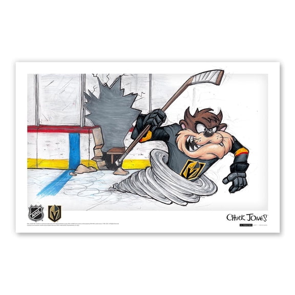 Tasmanian Devil Vegas Golden Knights 11" x 17" Looney Tunes Poster Print