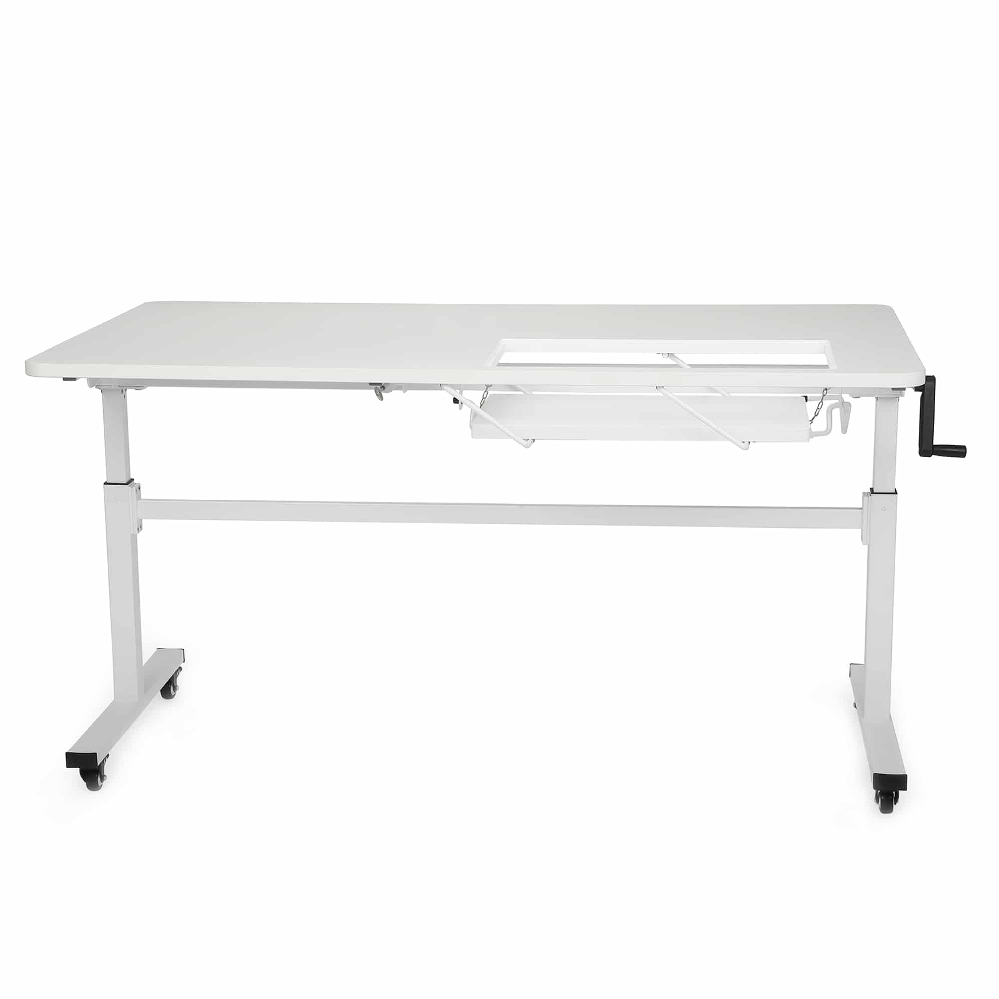 White Adjustable Height Sewing and Cutting Table