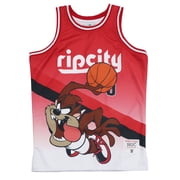 Tasmanian Taz Devil Portland Rip City Mens Headgear Classics Embroidered Basketball Jersey X-Large
