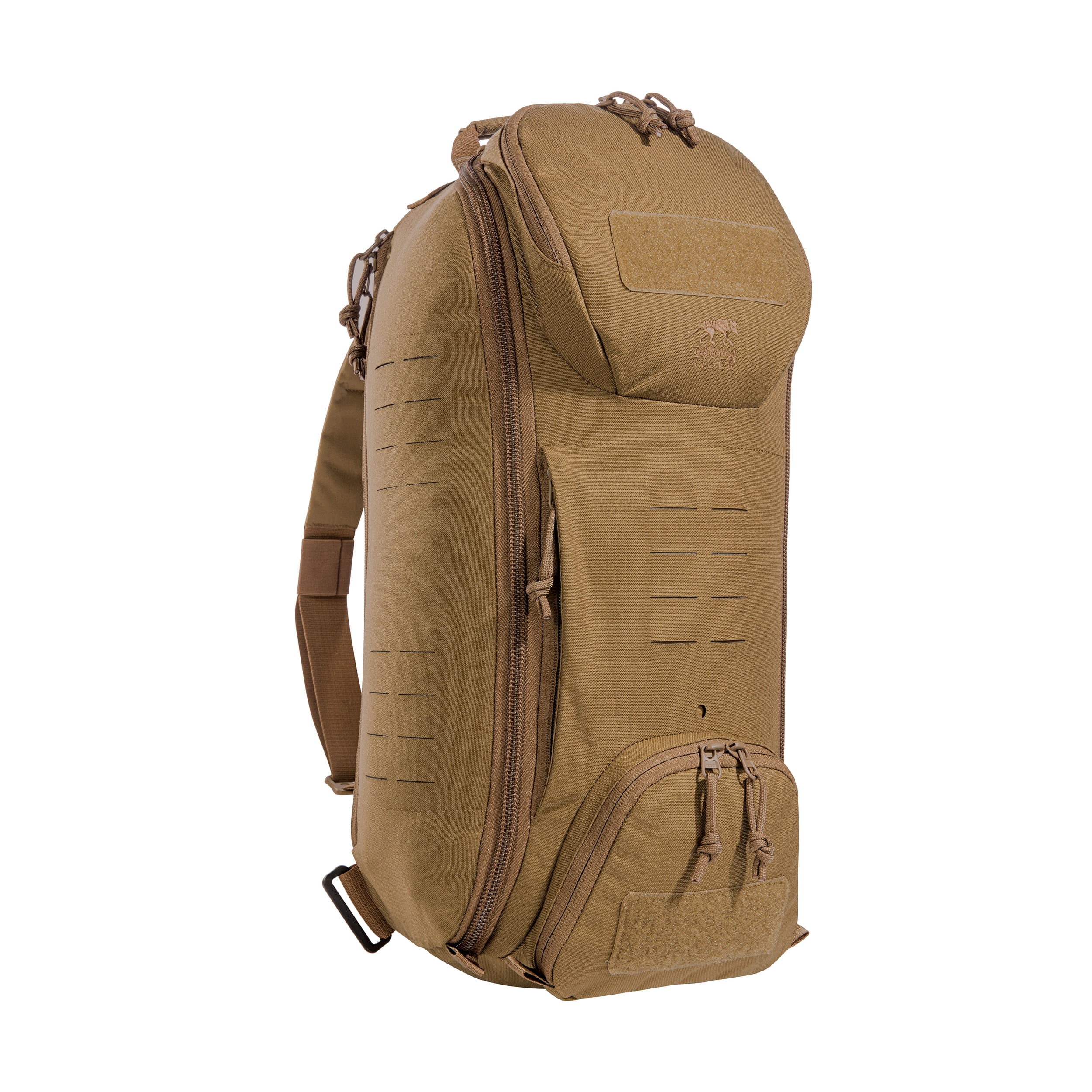 Tasmanian Tiger Modular Sling Pack 20, Sling Bag with MOLLE, YKK Zippers, Hydration Compatible, Coyote
