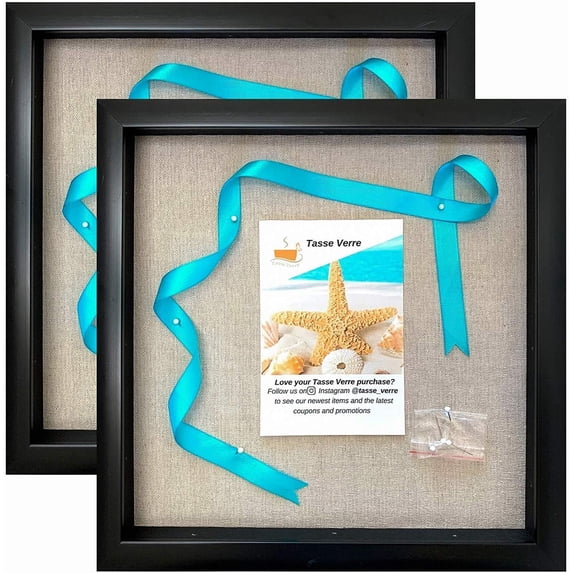 Tasse Verre 10x10 Black Shadow Box Frame (2-Pack) - Ready to Hang Shadowbox Picture Display