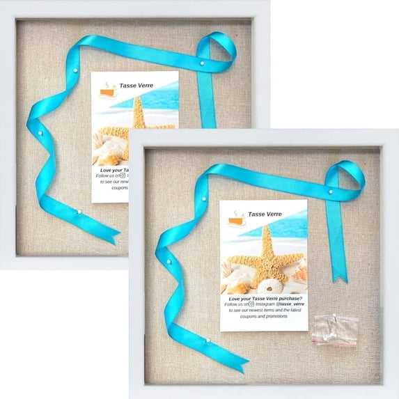 Tasse Verre 10x10 White Shadow Box Frame (2-Pack) - Ready to Hang Shadowbox Display