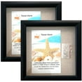 thumbnail image 1 of Tasse Verre 8x8 Black Shadow Box (2-Pack) Picture Frame w/ Linen Backboard -16 Stick Pins, 1 of 7