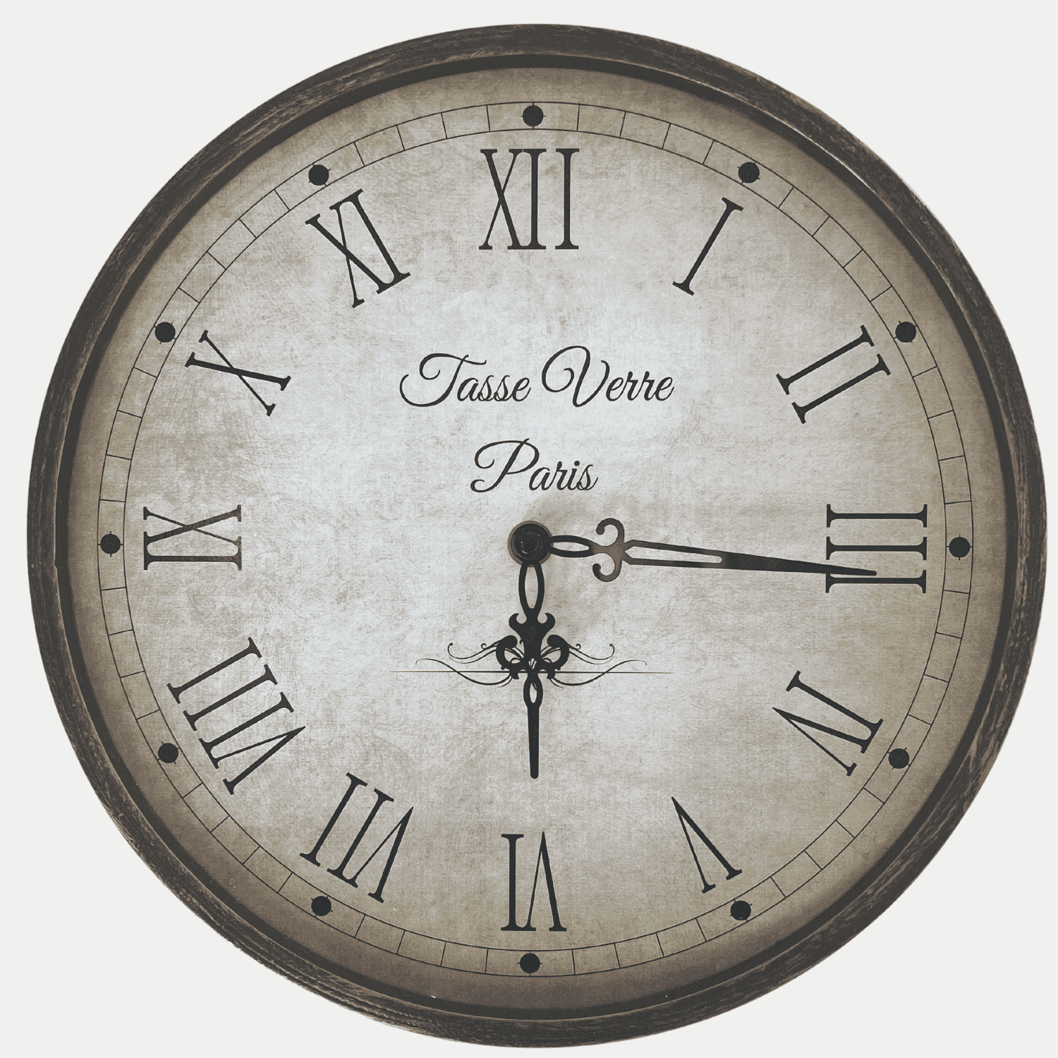 Tasse Verre Rustic Shelf Clock - Farmhouse Silent AA Battery Operated Clock For Home & Office