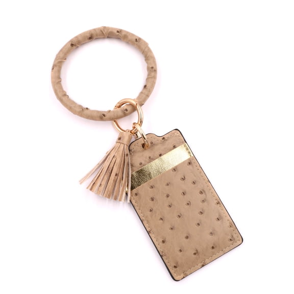 Tassel Bracelet Keychain Card Holder with Wristlet Wallet for Women Girls