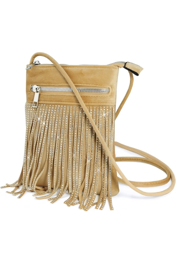 Tassel Crossbody Bag Bling Glitter Purse Sparkle Women Evening Bag