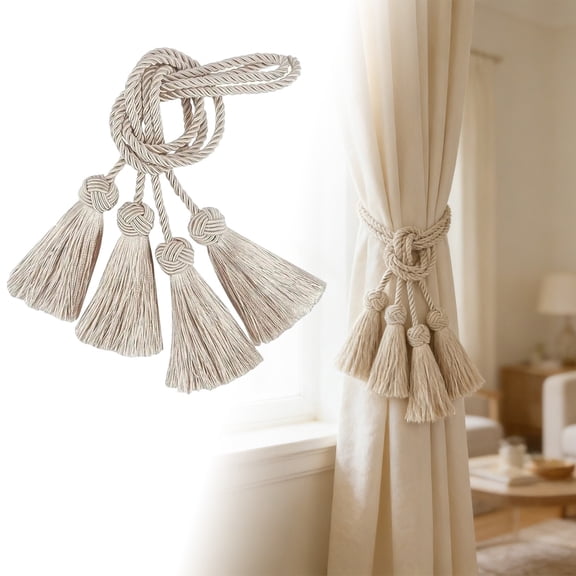 Tassel Curtain Tieback, Decorative Braided Rope for Curtain Holding & Styling