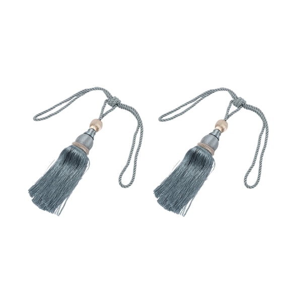Tassel Curtain Tiebacks 2 Pack Handmade Large Drapery Holdbacks Rope - Braided Buckle Fringe for Home Office Hotel Window Decor, Set of 2, for Elegant Living Spaces