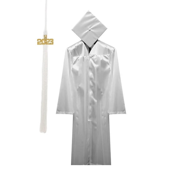 Tassel Depot Graduation Cap and Gown Set with Tassel - Made in USA - Perfect for High School or College 2023 - White - S