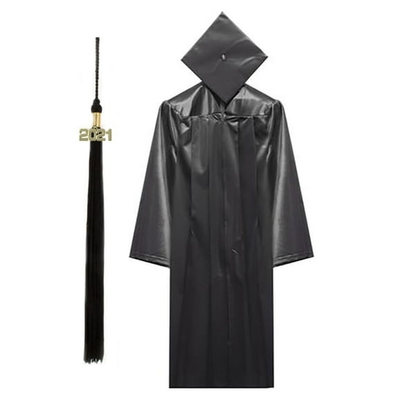 Tassel Depot Graduation Cap and Gown Set with Tassel - Made in USA - Perfect for High School or College 2025 - Black - Large