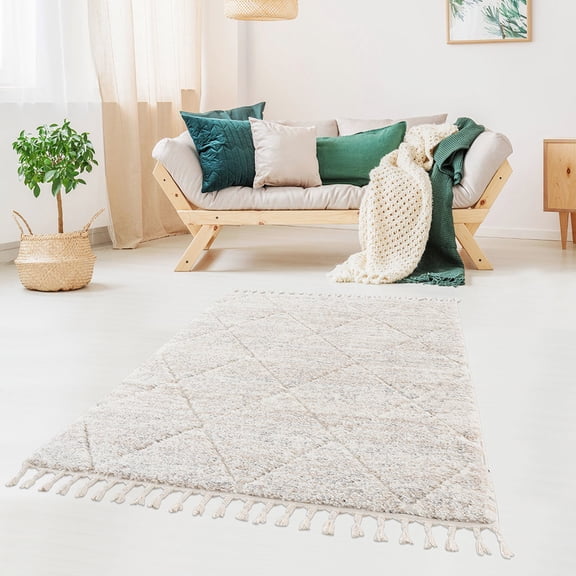 Tassel - Embellished Trellis Rug - Unique Decor for Rooms