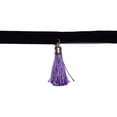 thumbnail image 1 of Tassel Fringe Solid Color Silk Thread Dangle Black Velvet Ribbon Strap Choker Necklace - Womens Fashion Handmade Jewelry Boho Accessories, 1 of 3