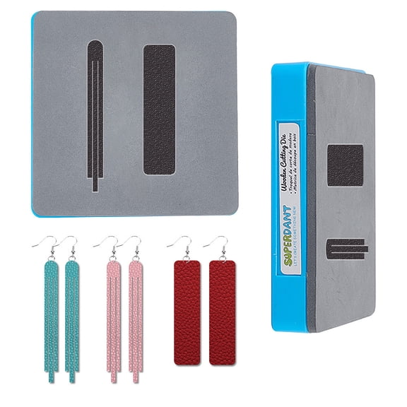 Tassel Leather Cutting Die 2 Sytles Strip Earring Embossing Wood Die Leather Cutting Mold Template Die Cuts for DIY Art Crafts Fabric