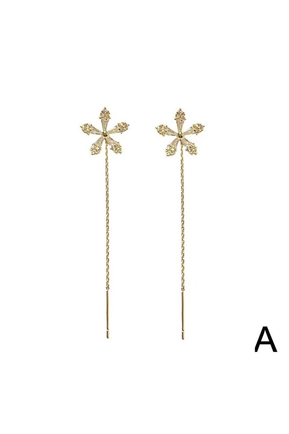 Tassel Long Flower Earrings Light Luxury Luxury And Super Small Flash Unique Luxury Womens Face And I2J0 Summer Earrings