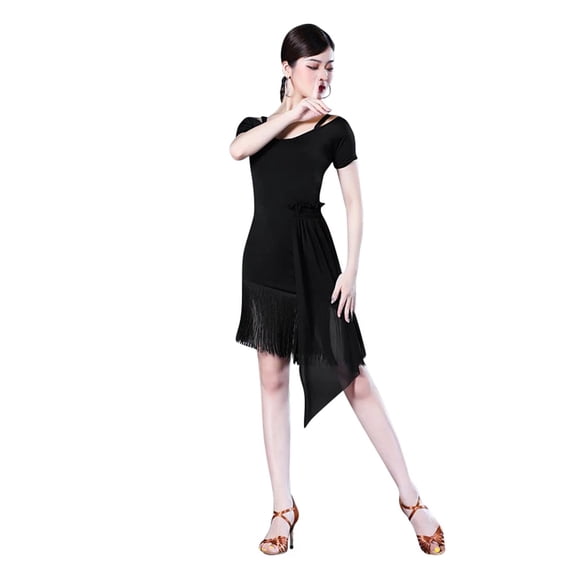 Tassel Modern Dance Clothing Performance Latin Dance Skirt Contest Long Dresses for Women Practise Sexy Lace Dress Wear Line Use