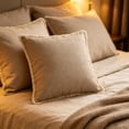 thumbnail image 1 of Tassel Outdoor Cushion, Solid Color Washed Cotton Throw Pillow with Insert, Decorative Farmhouse Pillow for Patio & Couch, Boho Floor Pillow, Khaki, 1 of 5