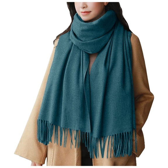 Tassel Scarves for Women Lightweight Soft Warm Winter Scarf Pashmina Faux Furry Shawl Wrap for Cold Weather Multicolor