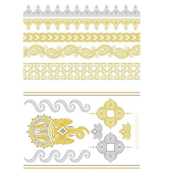 Tassel Temporary Metallic Body Art Tattoo, Take Me To Goa