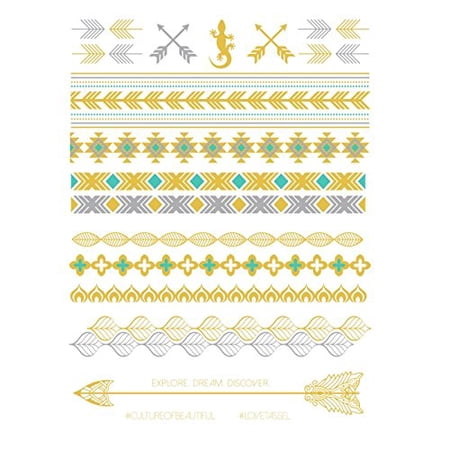 Tassel Temporary Metallic Body Art Tattoo, The Valley