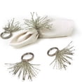 thumbnail image 1 of Tasseled Glass Bead Napkin Ring in Silver, Set of 4, 1 of 8