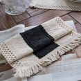 thumbnail image 1 of Tassels Boho Placemats Set of 2, Macrame Place Mats Burlap Splicing Woven Rectangular Table Mats, Farmhouse Table Decor for Rustic Wedding Bridal Shower, 12x20 Inches, 1 of 2