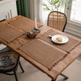 thumbnail image 1 of Tassels Boho Placemats Set of 2, Macrame Place Mats Burlap Splicing Woven Rectangular Table Mats, Farmhouse Table Decor for Rustic Wedding Bridal Shower, 12x20 Inches, 1 of 2