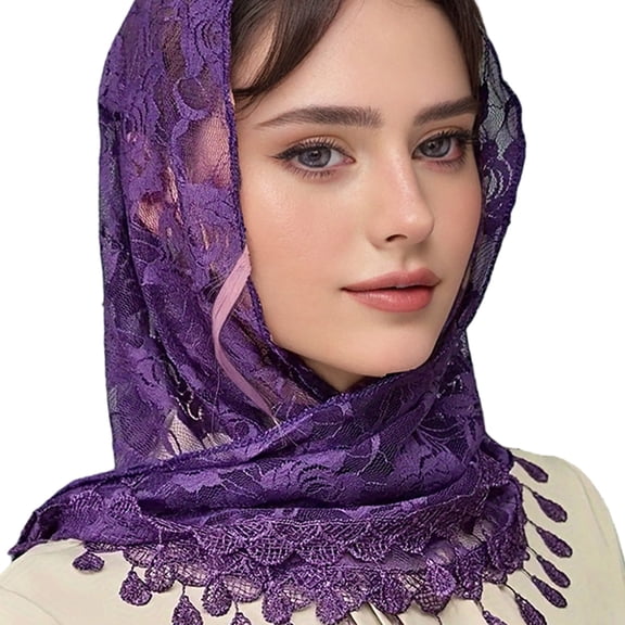 Tassels Lace Mantilla Veils Church Head Scarf Catholic Bridal Veils Chapel Church Shawl Wrap for Various Formal Occasion