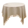 thumbnail image 1 of Tassels Tablecloth Cotton Linen Wedding Reception Table Cloth Table Decoration D, 1 of 5