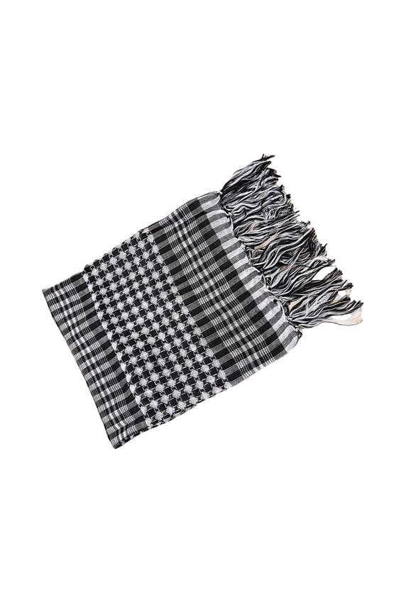 Tassels Trim Scarf Classical Checkered Designs Soft Polyester Shemagh Neck Scraf Breathable Shawl Arabian Kids Essential