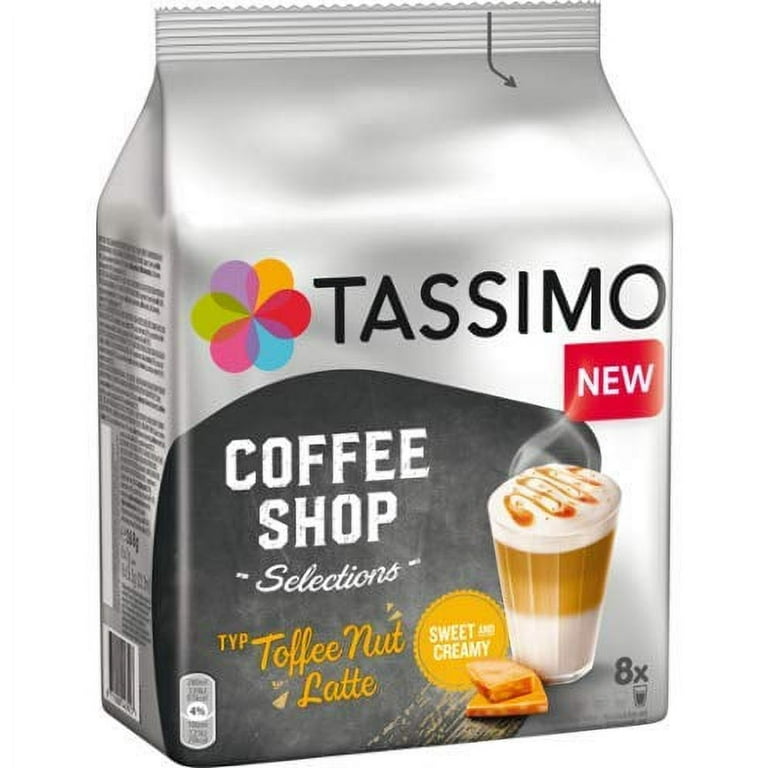 Tassimo Coffee T Discs - T-Disc - Capsules Toffee Nut Latte Coffee Pods 1  Pack/8 Discs 