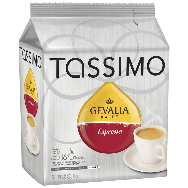 Tassimo Gevalia Expresso Extra Bold Dark Roast Coffee T-Discs for Tassimo  Single Cup Home Brewing Systems, 16 ct Pack
