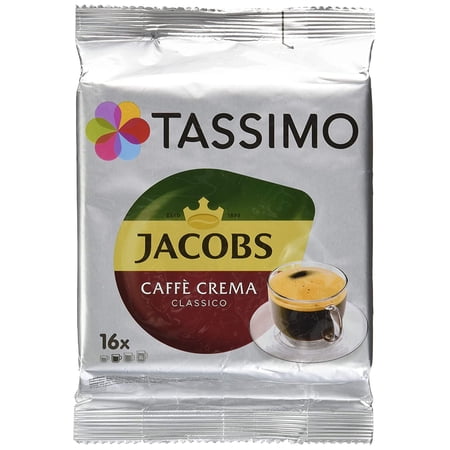 Tassimo Jacobs Caff Crema Classico, Coffee with Fine Cream, 16 T-Discs