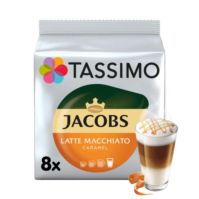 Tassimo Jacobs Latte Macchiato Caramel Coffee Pods x8 (Pack of 1)