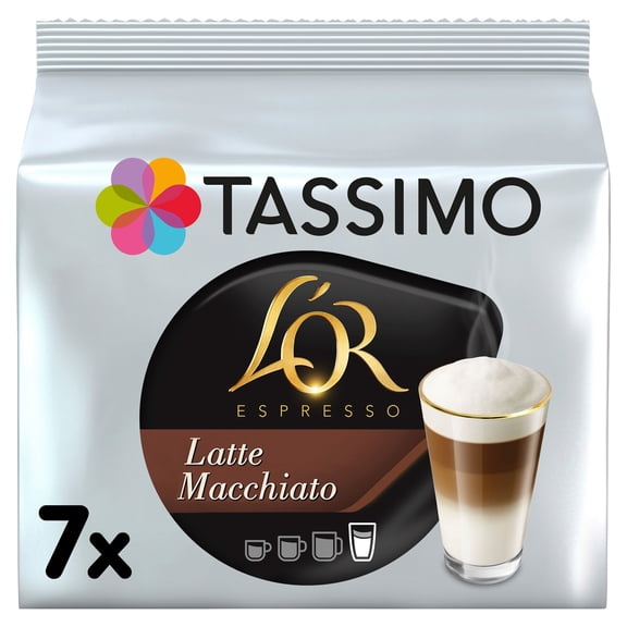 Tassimo L'or. Latte Macchiato Pods 7 Pack 195.3G Imported from Britain