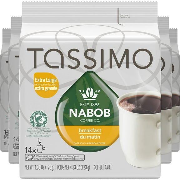 Tassimo Nabob Breakfast Blend Coffee, 70 T-Discs (5 Boxes of 14 T-Discs)