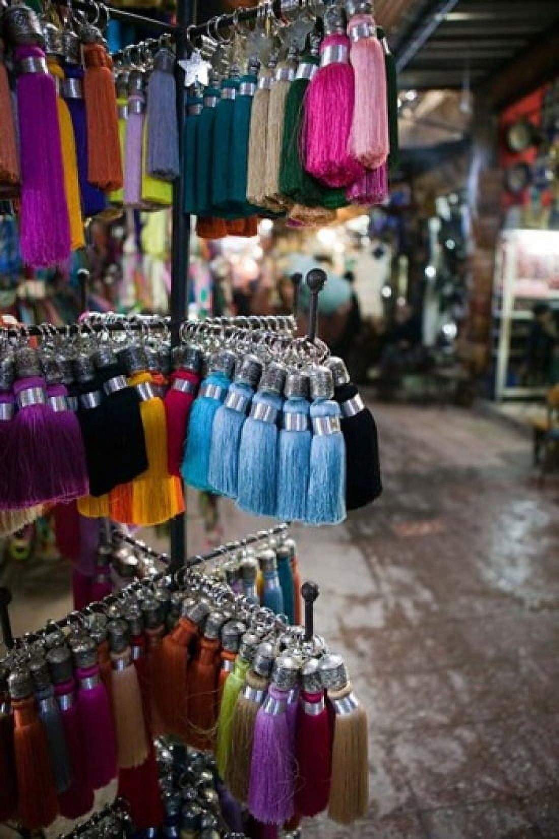 Tassles The Souqs of Marrakech Morocco Canvas Art - Walter Bibikow DanitaDelimont (23 x 34)